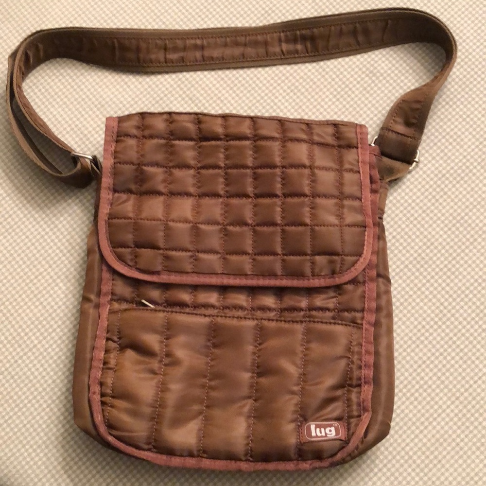 LUG BROWN MOPED CROSSBODY DAY BAG SHOULDER TRAVEL ORGANIZER PURSE - #411